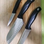 Juego 3 Cuchillos Verduras 13 cm con sierra Mango Madera - DIANA
