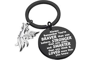 BAUNA Phoenix Keychain Rising Phoenix Bird Pendant You’re Braver Than You Believe