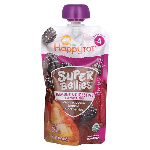 HAPPY TOT ORGANIC PEAR BEETS BLACKBERRIES IMMUNITY BABY...