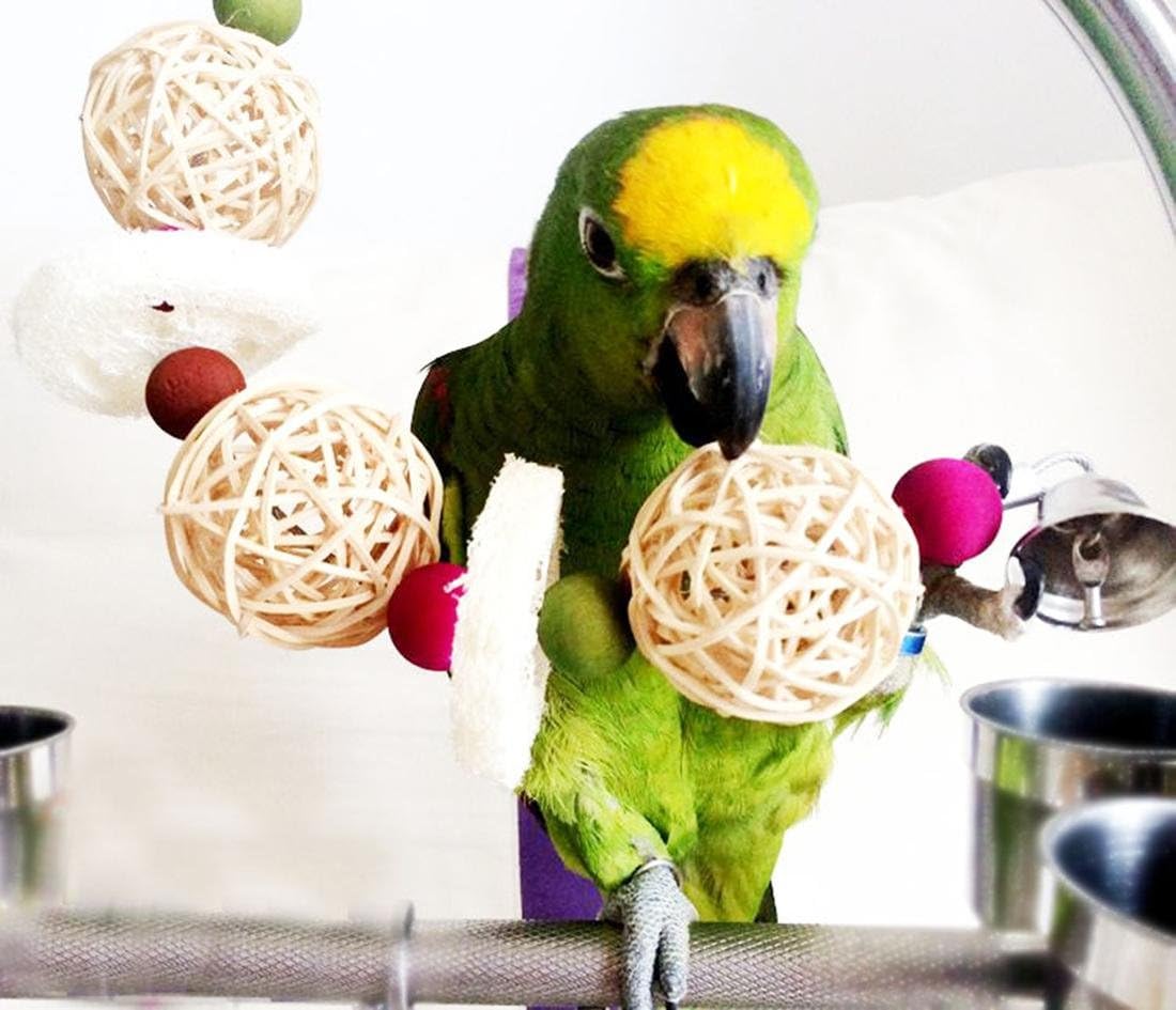 Bird toy parrot toy products natural loofah rattan players grab gnawing toys