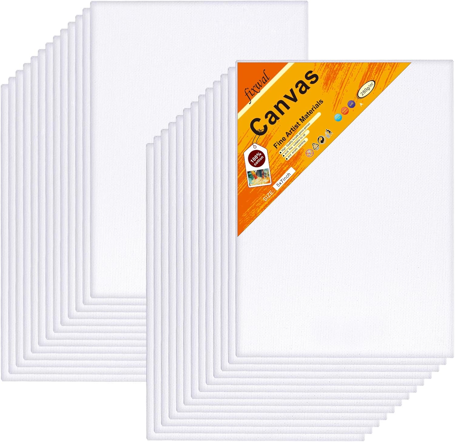 16 Pack Canvas Boards 5 x 7 Inches Canvas Panels Value Pack for Oil & Artist Acrylic Painting