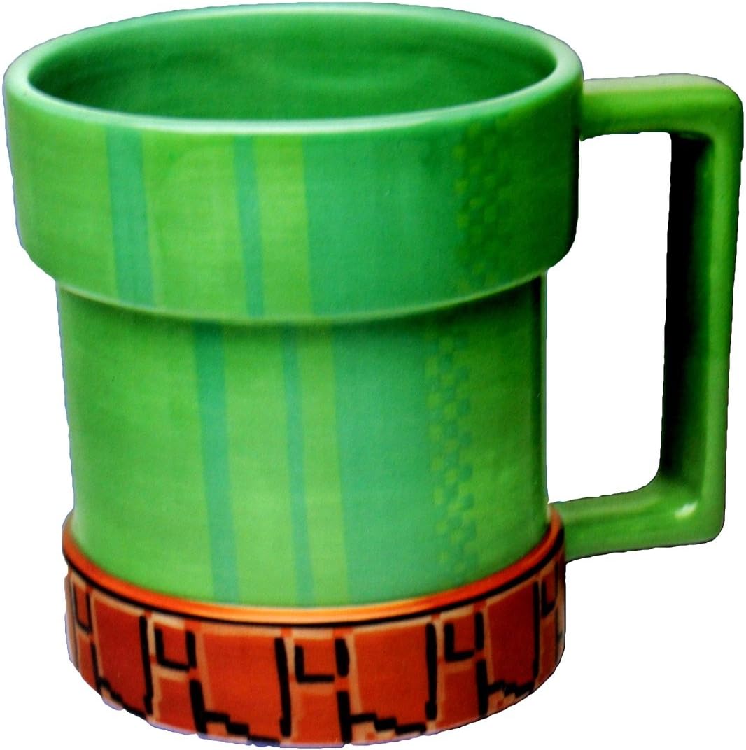 Amazon Com Super Mario Bros Style 8 Bit Pipe Mug Coffee Cups Mugs