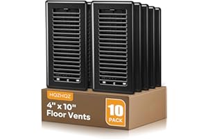 HQZHQZ 4 x10 Floor Registers, Floor Vent Covers 10 Pack, Heavy Duty Steel Walkable Vent Covers for Home Floor, Easy Adjust Air Supply Lever, for Sidewall and Floor, Black