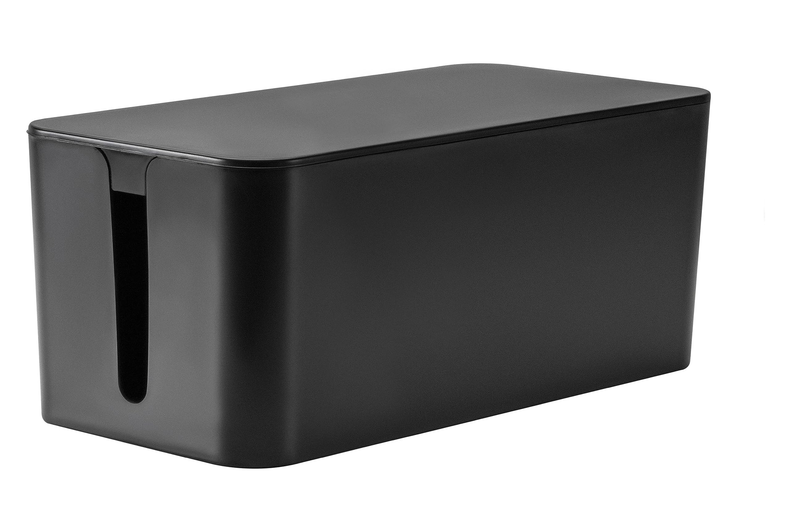 RICOO Cable Tidy Box, Z2301-B Ultimate Cable Box Organiser and Extension Lead Cover, Wire Organiser Box for Safe Cord Management, Tidy Box for Home and Office, 23,5cm x 11,5cm x 12cm, Black