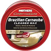 Mothers California Gold Brazilian Carnauba Cleaner Wax, 12 oz. Paste – Cleans & Waxes in One Step, Removes Oxidation & Swirls, Premium Carnauba Shine & Protection for All Paint Finishes (05500)