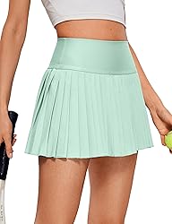 CRZ YOGA Women's High Waisted Pleated Tennis Skirts