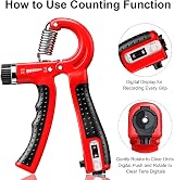 KDG Hand Grip Strengthener 2 Pack Adjustable 5-60KG Forearm Exerciser Red view 4