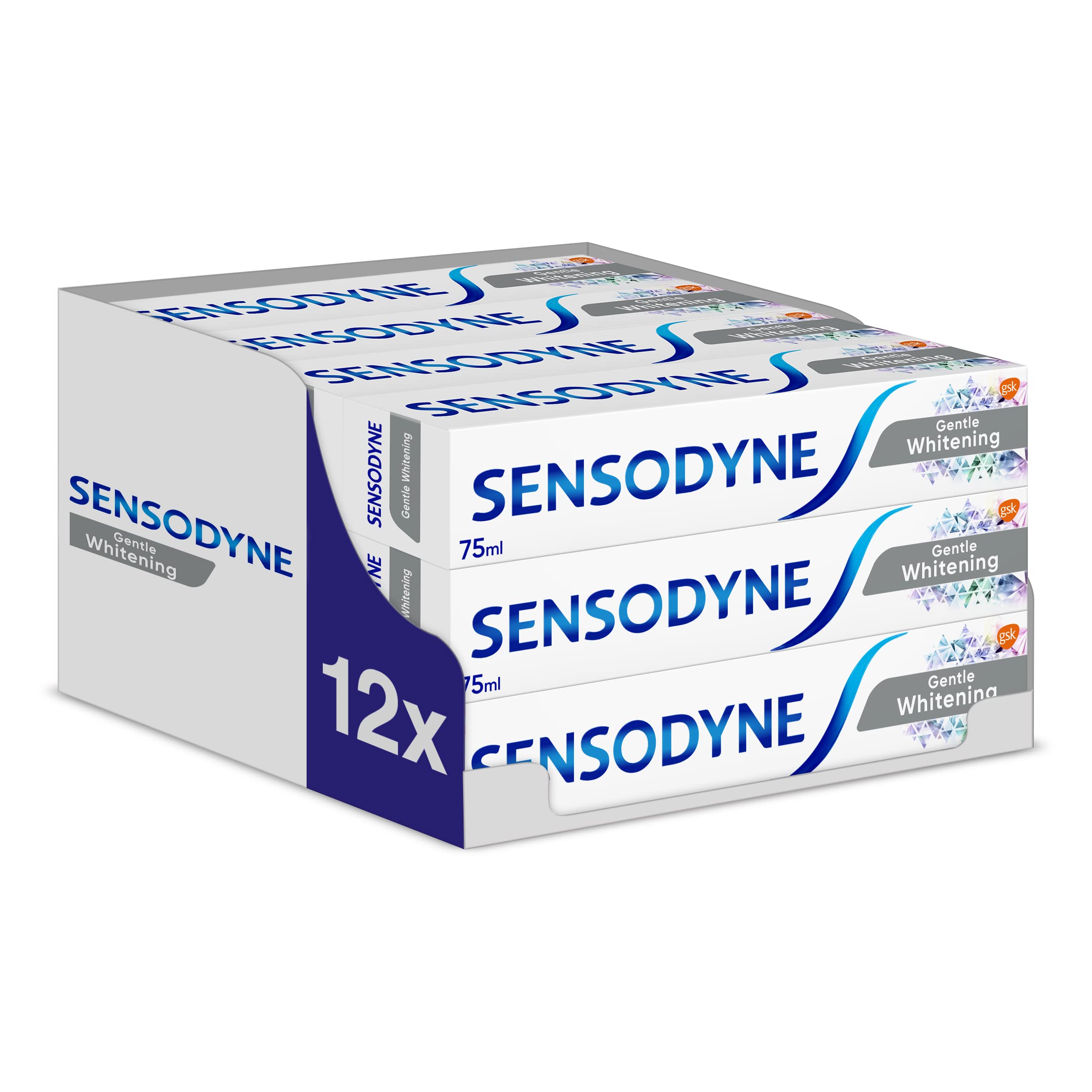 Sensodyne Whitening Sensitive Toothpaste, Daily Care Gentle Whitening, 75 ml, Pack of 12