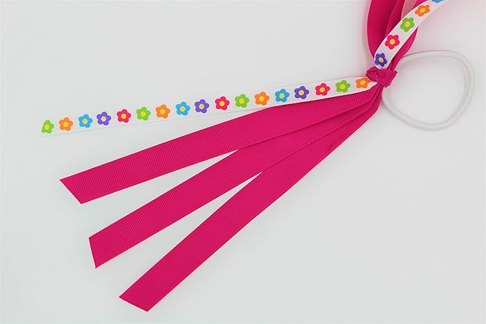 Amazon Com Flower Pony Ribbons Hair Ties Pony Ribbon Streamers
