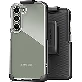 Encased Clear Case with Belt Clip Designed for Samsung Galaxy S23 - Protective Slim Cover with Phone Holster (Crystal Clear)