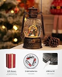 Christmas Nativity Snow Globe,Musical Lighted
