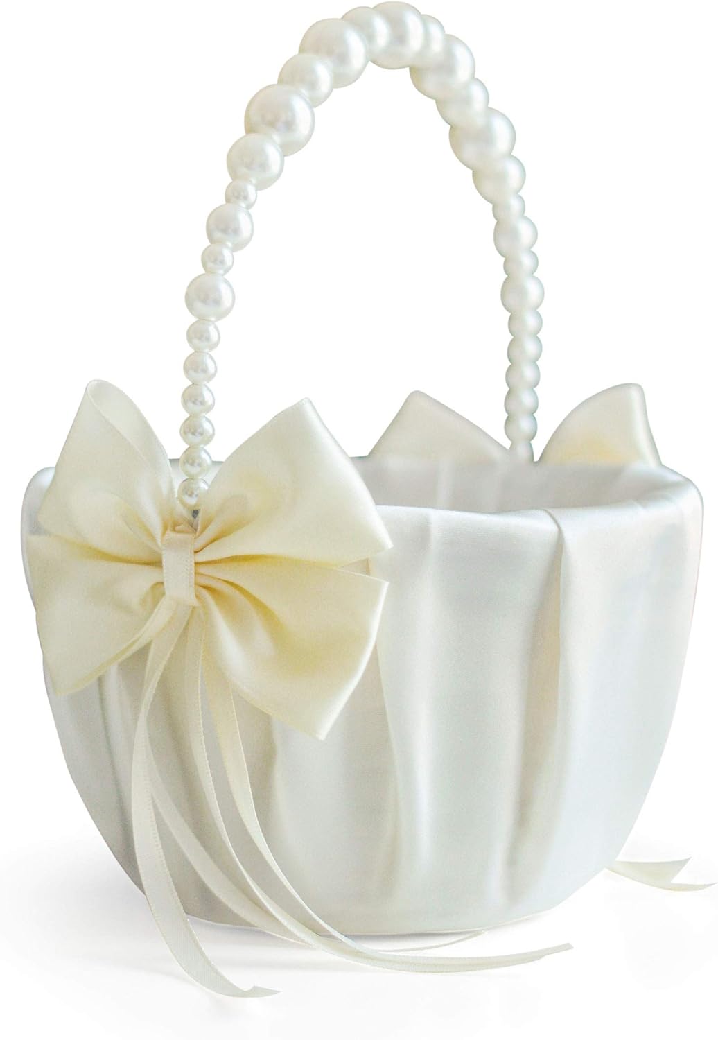 Amazon Com Alex Emotions Ivory Flower Girl Basket With Pearl