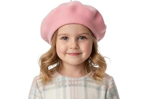TopTie Kids Wool Beret Classic French Beret Dome Artist Hat for Boys & Girls Aged 2-8 Years