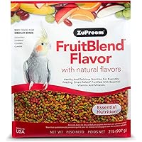 ZuPreem FruitBlend Flavor Pellets Bird Food for Medium Birds | Powerful Pellets Made in USA, Naturally Flavored for…
