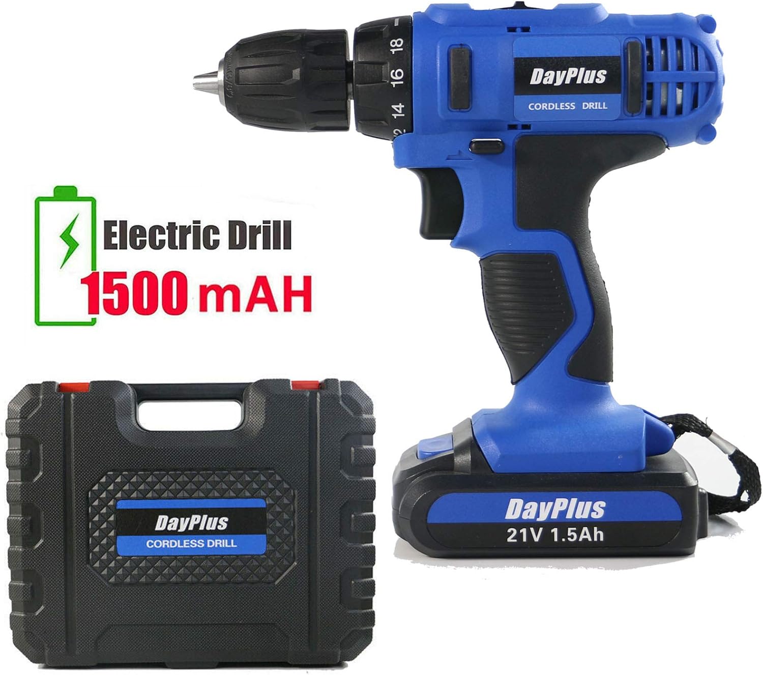 21V Cordless Electric Drill Driver 18+1 Torque Setting