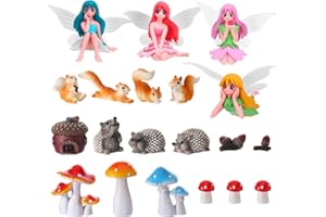 20Pcs Fairy Garden Accessories, Miniature Garden Ornaments Landscape Decorations Mini Fairy Figures Animal Plant Furniture Se