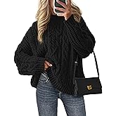 PRETTYGARDEN Women's Oversized Fall Sweaters 2026 Casual Long Sleeve Crewneck Chunky Cable Knit Pullover Tops Winter Clothes
