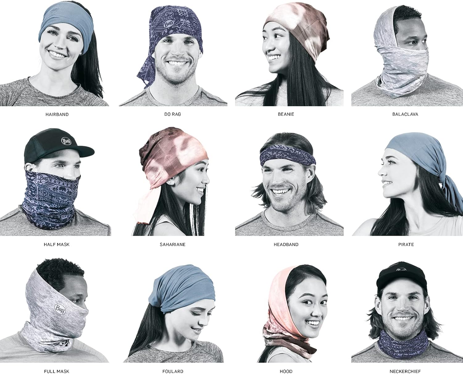 BUFF Standard CoolNet UV+ Insect Shield Multifunctional Headwear and Face Mask, Dhal Multi, One Size: Clothing