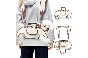 Atiansen Hands Free Dog Backpack Carrier for Small Dogs, Yorkie Shoulder Carrier Sling Backpack Carriers Dog Lift Harness Portable Breathable Pet Carrier Backpack for Small Puppies (M, 8.8-14.3lbs)