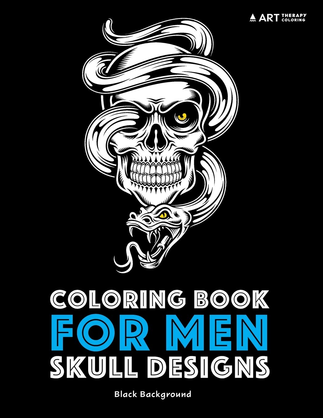 Download Amazon Com Coloring Book For Men Skull Designs Black Background 9781944427962 Art Therapy Coloring Books