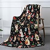 Christmas Cats Fuzzy Fleece Blanket, Soft Cozy Throw Blankets for Couch, Bed, Sofa, for Boys Girls Kids, Cat Lovers 50"x40"