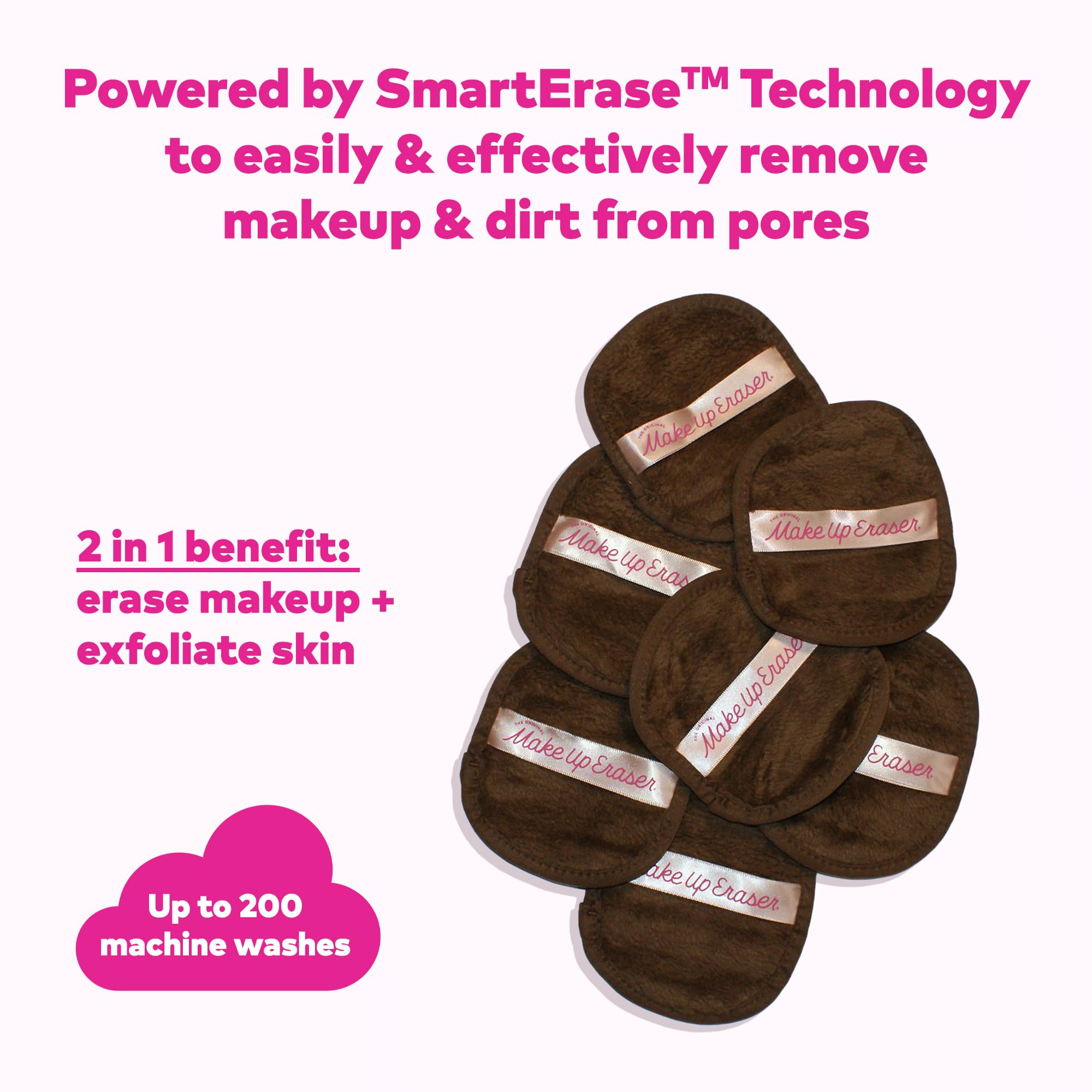 The Original MakeUp Eraser, 7-Day Set, Erase All Makeup with Just Water, Including Waterproof Mascara, Eyeliner, Foundation, Lipstick, Sunscreen, and More! 7ct