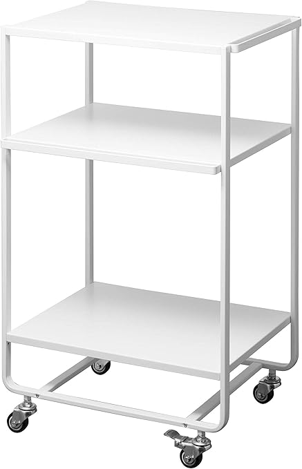 Amazon 山崎実業 Yamazaki ハンドル付きキッチンカート3段 ホワイト 約w38xd49xh81 5cm タワー キッチンワゴン キャスター付き リビング収納 4918 キッチンワゴン 収納カート オンライン通販