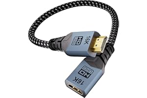CABLAPTOP 16K Short HDMI Extender Cable 1FT/0.32M Male to Female, HDMI Extension Cable Support 16K@60Hz,8K@60Hz/120Hz, 4K@240