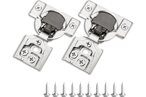 Redunest 3/4 Inch Overlay Soft Close Cabinet Hinges, 2 Pack Slow Soft Close Hinges for Kitchen Cabinets Satin Nickel Hidden Self Closing Kitchen Cabinet Hinges for Cupboard
