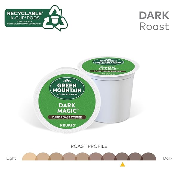 GREEN MOUNTAIN COFFEE ROASTERS DARK MAGIC, SINGLE-SERVE KEURIG K-CUP PODS, DARK ROAST COFFEE PODS, 48 COUNT (2 PACKS OF 24)