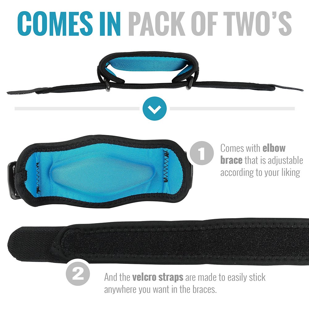Elbow Brace 2 Pack for Tennis & Golfer's Elbow Pain Relief: Industrial & Scientific