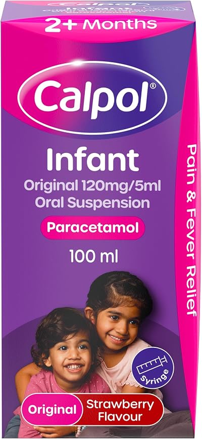 Calpol Infant Suspension Paracetamol 120 mg/5 ml Strawberry 100 ml 2m+