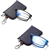 OWTXIS Folding Reading Glasses for Women Men, Blue Light Easy Carry Readers with Ultra-light Pocket Keychain Bags