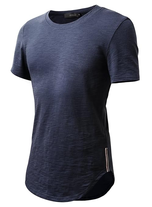 HEMOON Herren O-Neck T-Shirt Shaped Raglan Slim Rundhals