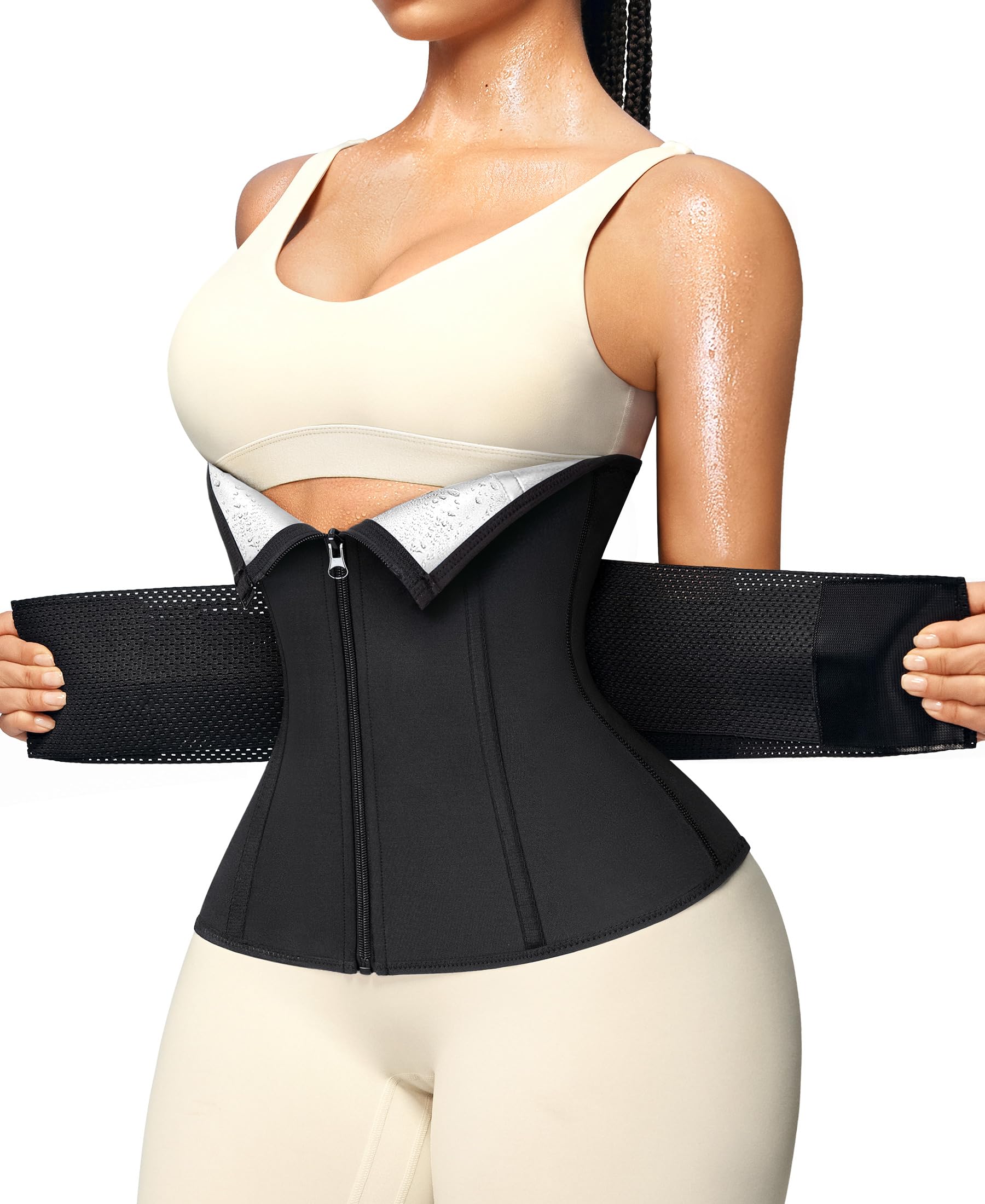 Photo 1 of Junlan Sweat Waist Trainer for Women - Sauna Waist Trimmer for Working Out(Black,2X-Large)
