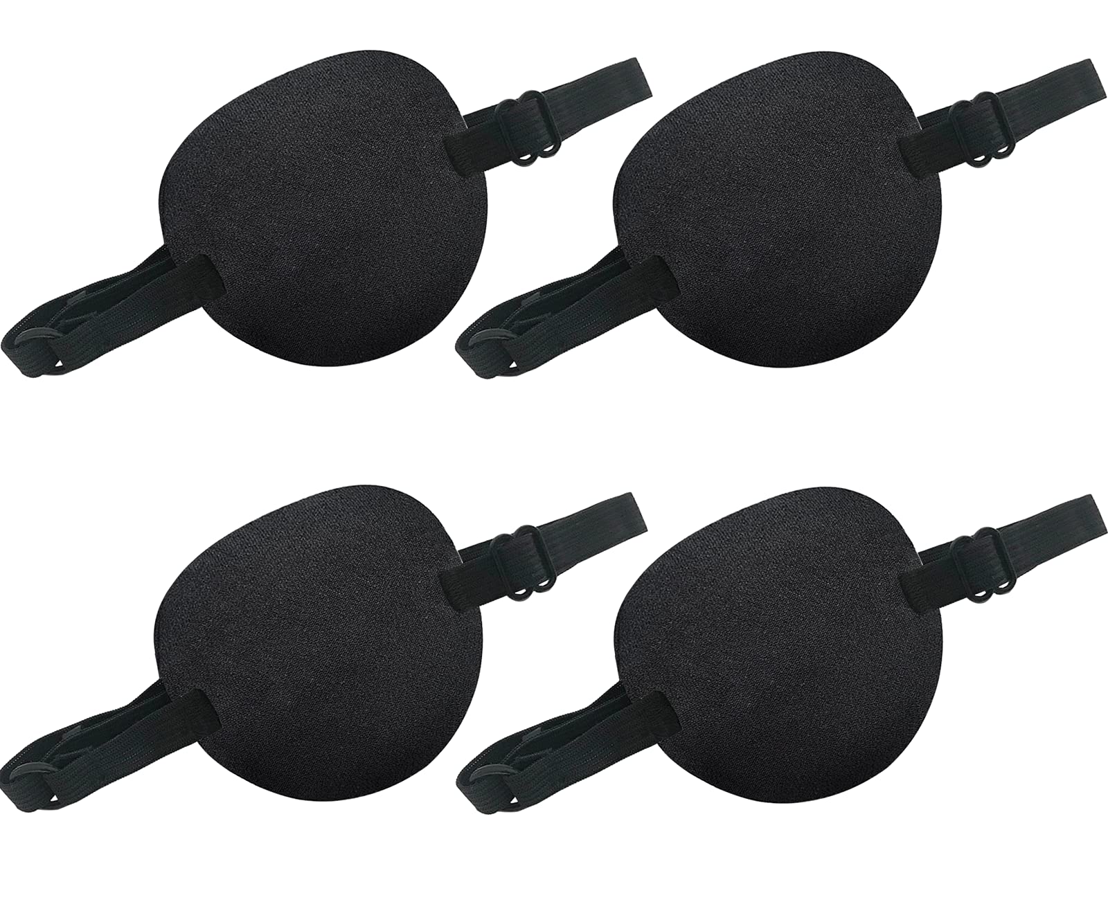 4PCS Eye Patch, Medical Eye Patches Comfortable Pirate Eye Patch with Adjustable Buckle, Treat Lazy Eye Amblyopia Strabismus for Adults