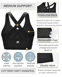 RUNNING GIRL Sports Bra for Women, Criss-Cross Back