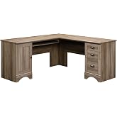 Sauder Harbor View Computer Desk, 66.14"D x 66.14"W x 30.28"H , Salt Oak finish