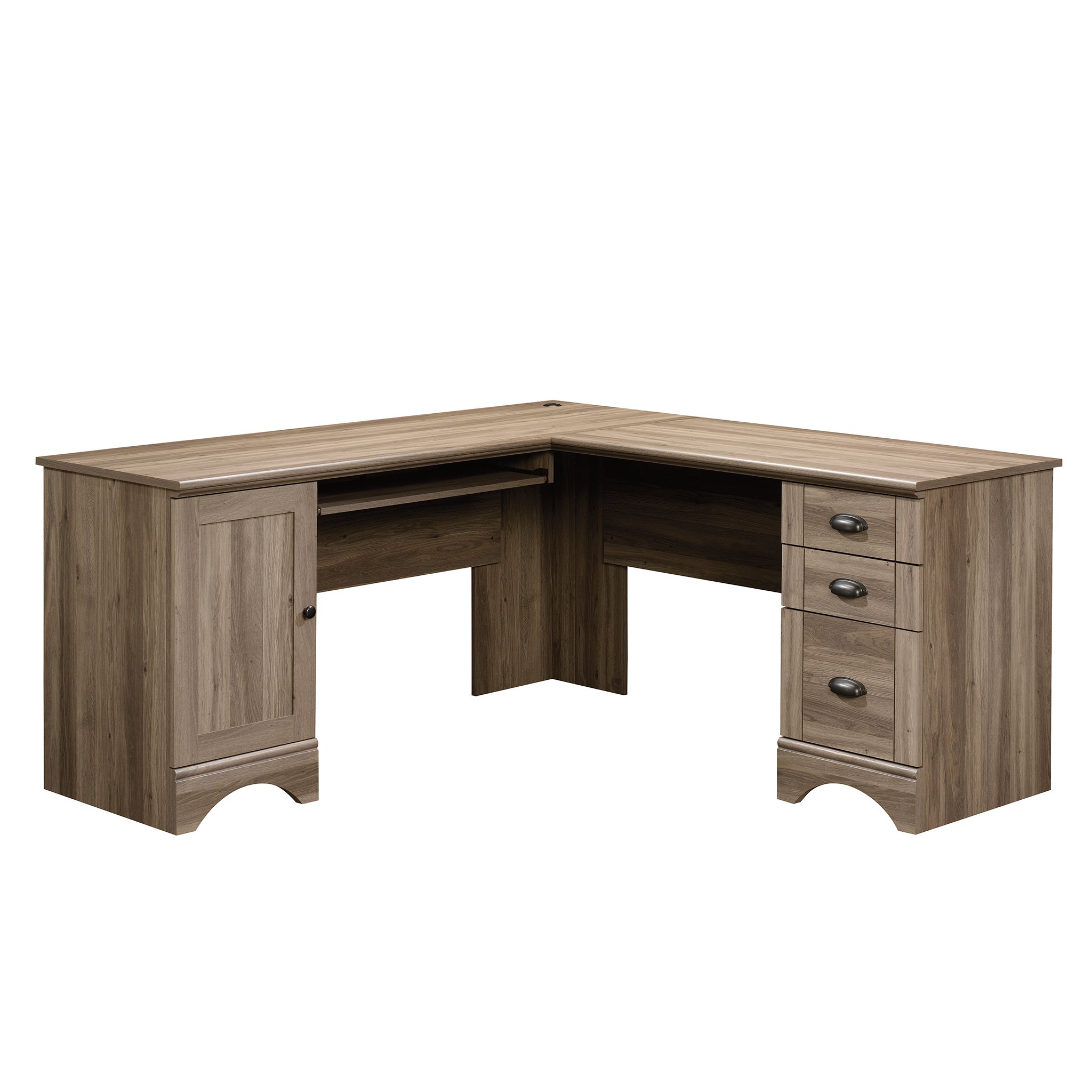 Photo 1 of ***PARTIAL SET*** **ONLY BOX 2/2****, Sauder Harbor View Computer Desk, 66.14"D x 66.14"W x 30.28"H , Salt Oak finish