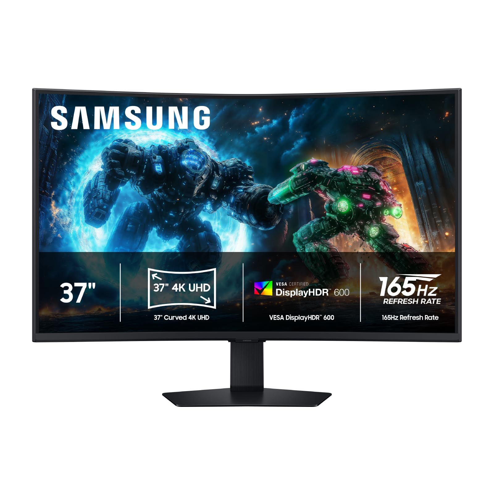 Photo 1 of Samsung 37” Odyssey G7 (G75F) 4K UHD Resolution, 165Hz, Curved Gaming Monitor, 1ms Response Time (GtG), VESA DisplayHDR™ 600, AMD FreeSync™ Premium Pro, LS37FG75DENXZA, 2025