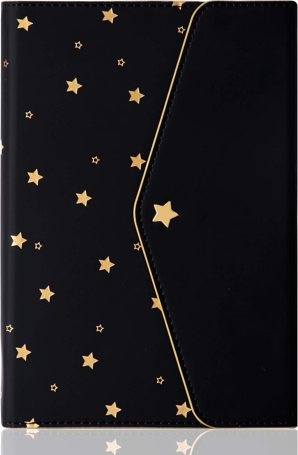 Star Journal for Women Leather Girl Journal Lined Teen Diary for Girls Magnetic Notebook Travel Diary Personal Organizer with Creative Envelope Style for Teenagers A5 5.9x8.5inch Black : Office Products