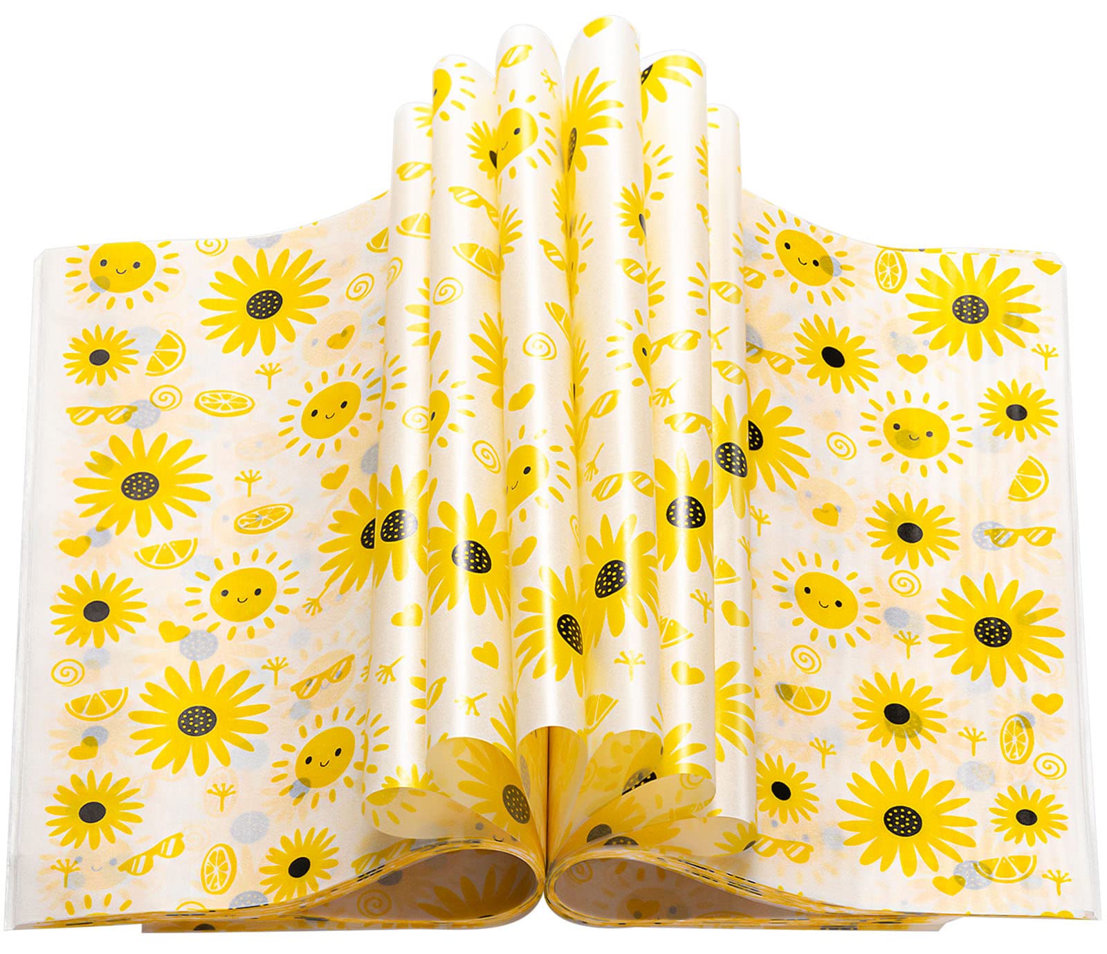 Photo 1 of 100 Pcs Wax Paper Sheets for Food, Sunflower Wax Papers for Food Sandwich Wrap Paper Deli Wraps, Waterproof Oil-proof Picnic Basket Liners with Sunflower Pattern for Kitchen Handmade Food