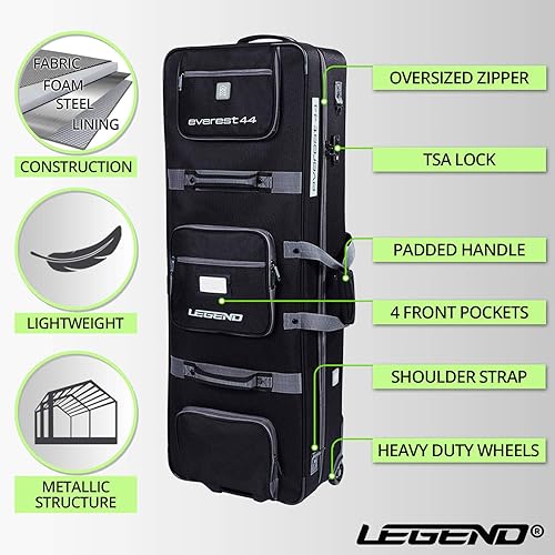 LEGEND Everest Hybrid Roller Lockable Compound Bow Case Metal