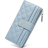 RNIEGA Womens Wallet Slim Rfid Blocking Bifold Leather Credit Card Wallets for Women Clutch with Zipper Coin Pocket