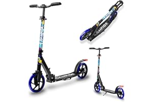 Campior Kick Scooter for Ages 6+, for Kids, Teens, and Adults, Max Load 240 LBS, Foldable, 8-inch Big Wheels for Kids and Adults, with Kickstand, 3 Adjustable Levels, Child Safety Approved, Tree