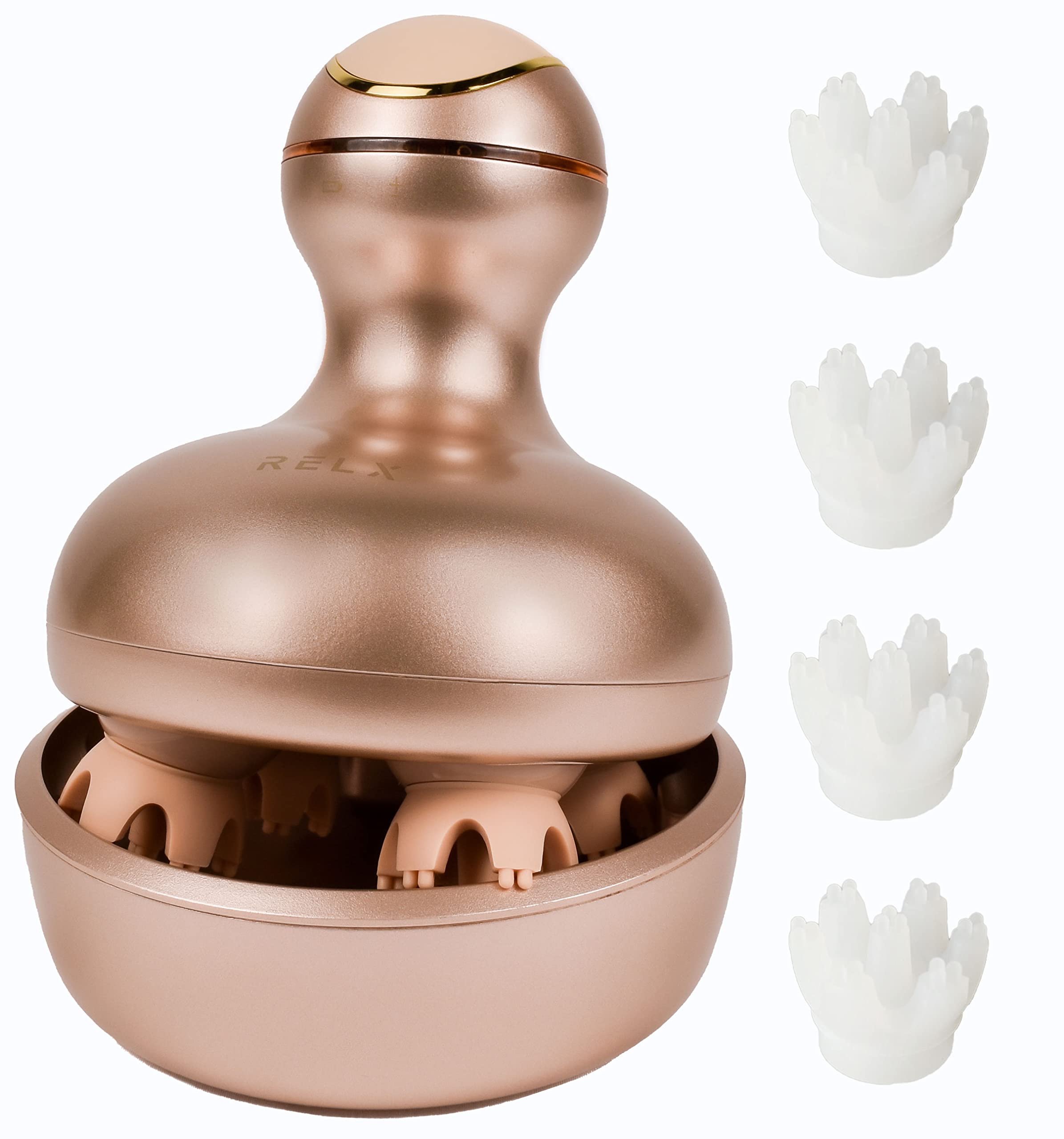 【熟練ヘッドスパニスト監修】RELX ヘッドスパ 電動頭皮ブラシ (日本企業企画) ギフト IPX7防水 スカルプケア 3D振動 リラクゼーション器 美容家電 コードレス ギフト プレゼント (ローズゴールド)商品画像