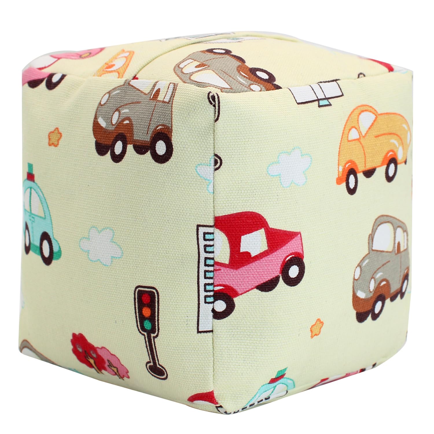 Decorative Door Stopper, Weighted Fabric Door Stopper with Handle, Heavy-Duty Square Door Floor Stop for Bedroom, Living Room, Interior, Doors (Car)