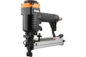 Freeman PST9032Q Pneumatic 18-Gauge 1-1/4" Narrow Crown Stapler with Quick Jam Release, Black