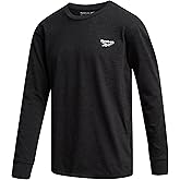 Reebok Boys Long Sleeve Shirts - Soft Stretch Cotton Boys Shirts Long Sleeve Athletic Top for Workout Running Gym Layering