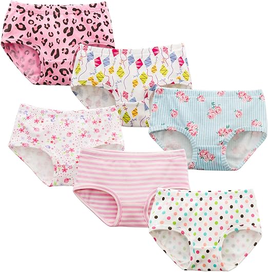 Allmeingeld Mädchen Prinzessin Slips 6er Pack - Süße Baumwollunterwäsche Mit Einhorn & Meerjungfrau Motiven